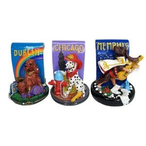 Icing by Claires 2002 City Dog Figurines Lot-Dublin Memphis Chicago 2000s Y2K